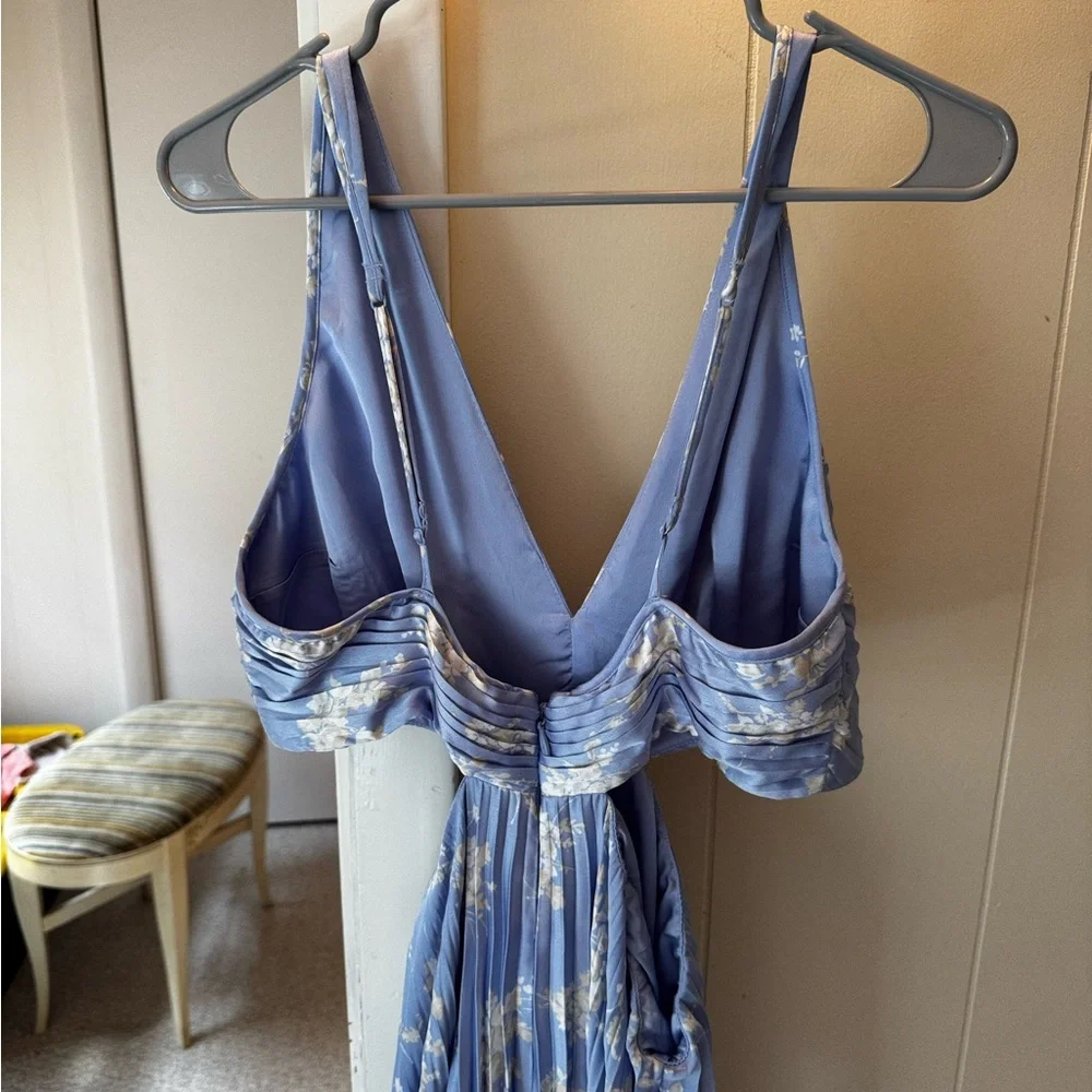 Abercrombie & Fitch Light Blue Floral Dress - Picture 4 of 6